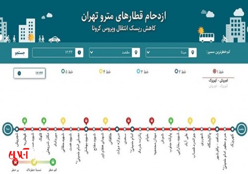 ایستگاه های پر ازدحام مترو را شناسائی کنید