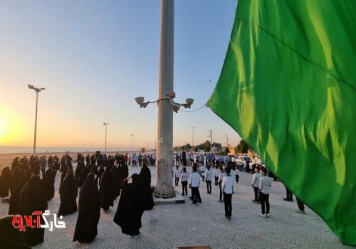 پرچم سبز علوی در گناوه به اهتزاز درآمد