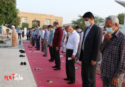 نماز عید سعید فطر در جزیره خارگ اقامه شد + تصویر